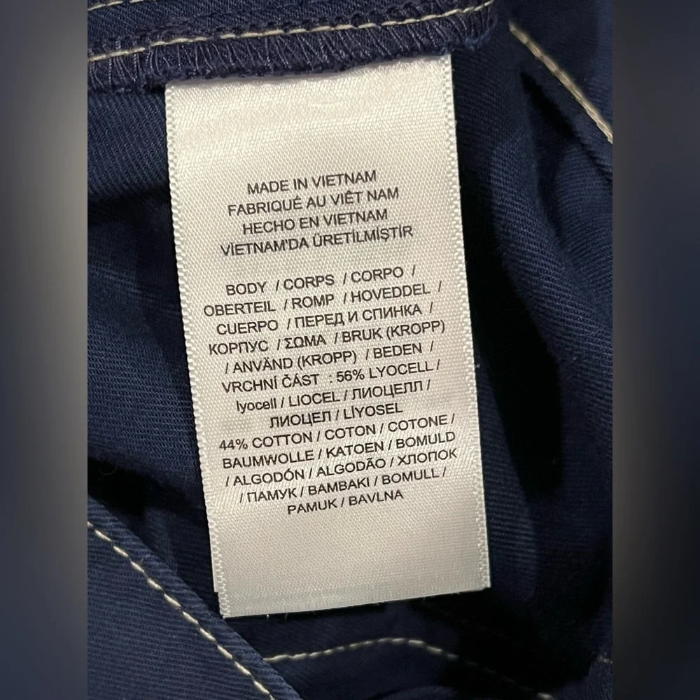 Polo Ralph Lauren Pant Womens Cotton Twill Utility Navy Straight Leg Size 2 - Picture 15 of 16